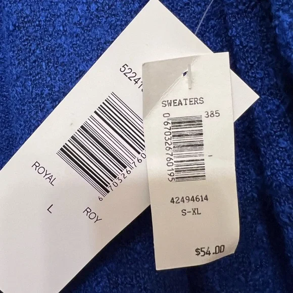 Hayley Matthews Royal Blue Bouclé Open Front Cardigan - NWT - Picture 4 of 8